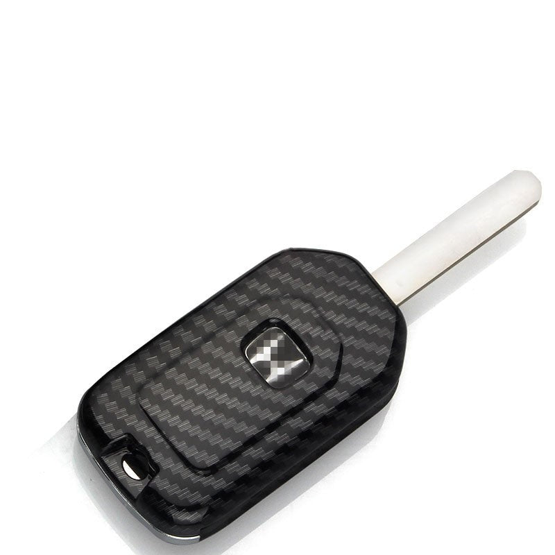 Carbon fiber car key cover shell with buckle, protective car key case.