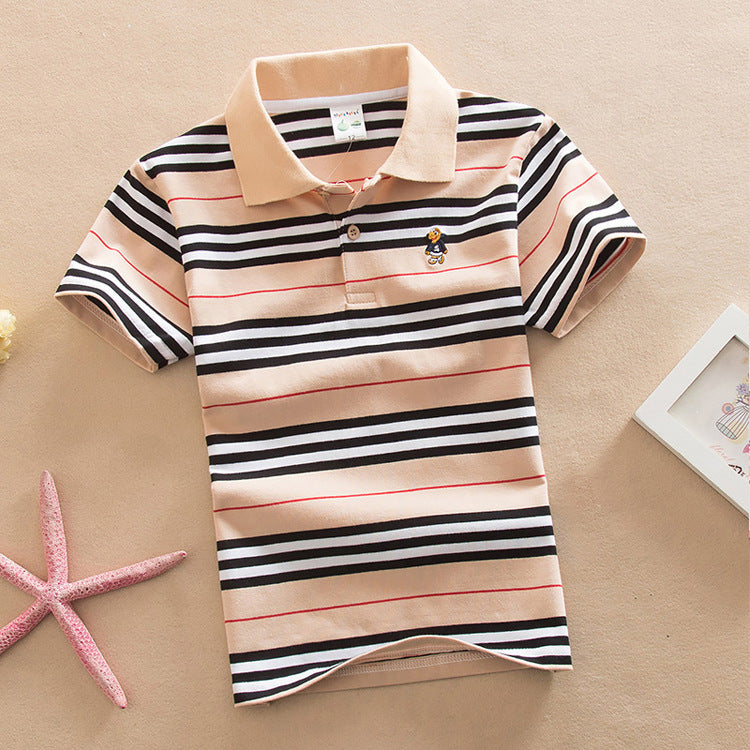 College style boys polo short sleeve T-shirt by My Store in a classic polo design