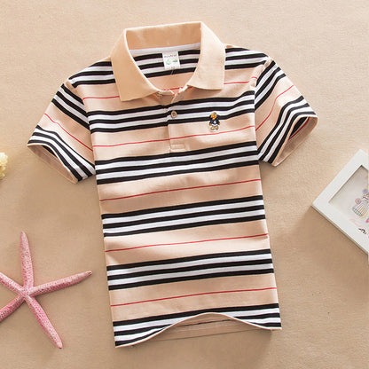 College style boys polo short sleeve T-shirt by My Store in a classic polo design