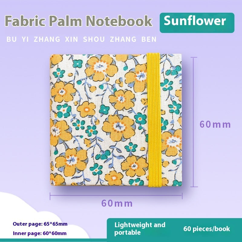 Fabric watercolor notebook for art students, square portable painting sketchbook with textured cover