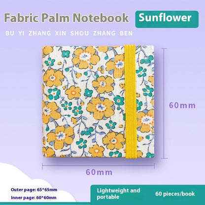 Fabric watercolor notebook for art students, square portable painting sketchbook with textured cover