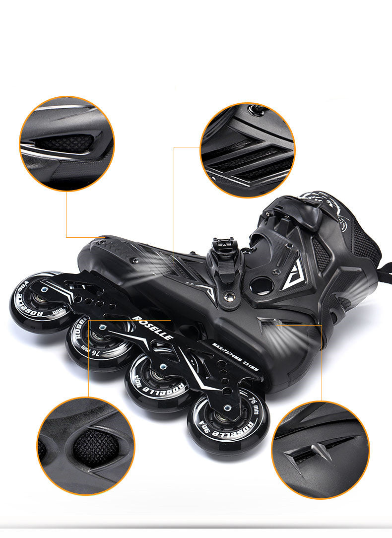 Adult beginner inline roller skates with fancy flat shoe design by My Store