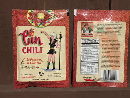 Cinderosa Ranch Cin Chili Seasoning Mix 24-pack box, featuring spice blend for chili seasoning in a case of 24 packets
