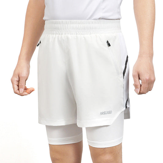 Men's quick-drying breathable fitness sweatpants with liner, designed for running and workouts