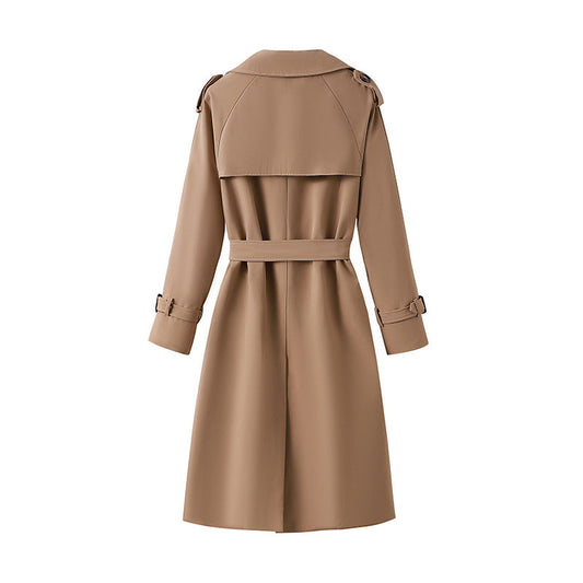 Sophisticated mid-length trench coat for women in a tailored design