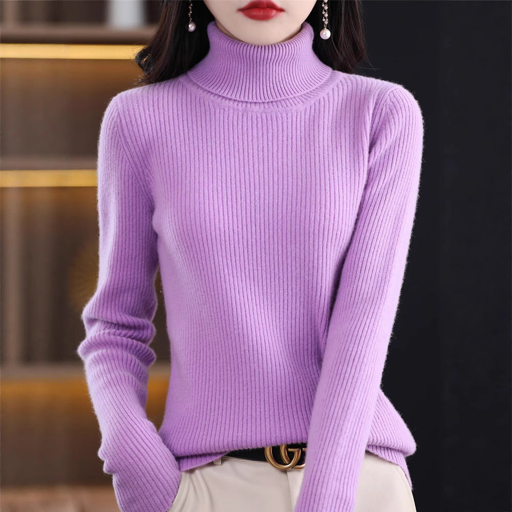 Women's turtleneck sweater for fall and winter by My Store, close-up product view