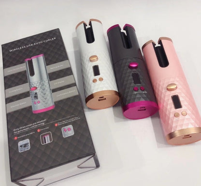 Portable automatic wireless USB charging mini curling iron in compact design