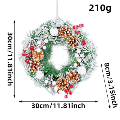 Christmas wreath decoration for festive home décor, featuring traditional holiday greenery and ornaments