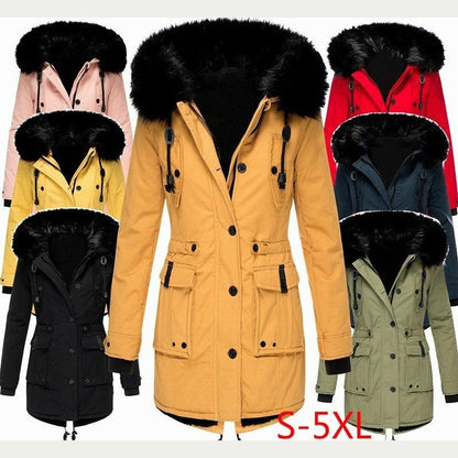 Women's winter cotton padded clothing with fleece lining and thickened design by My Store