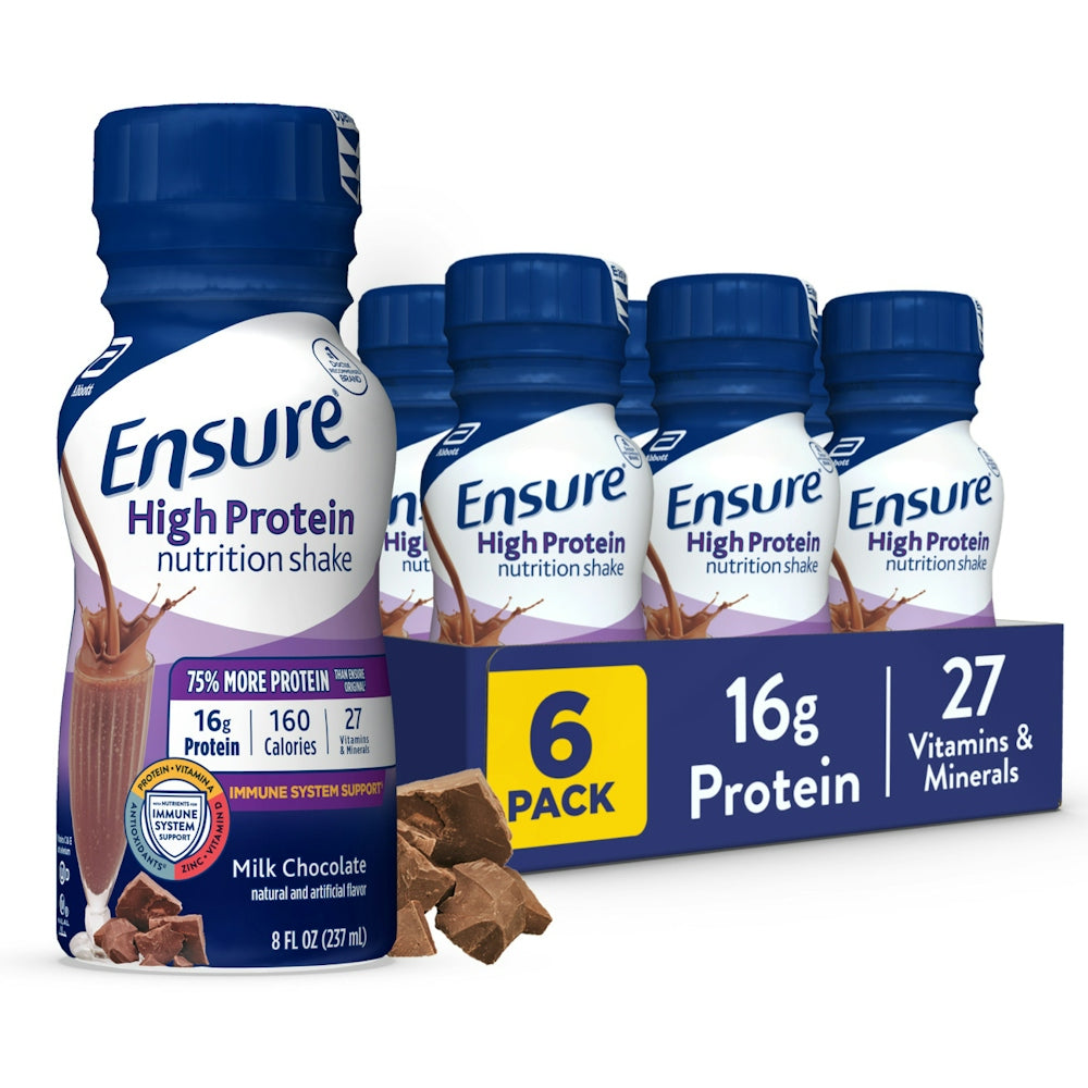 Ensure® Active™ High Protein Milk Chocolate Nutrition Shake, 8 oz x 6-Pack