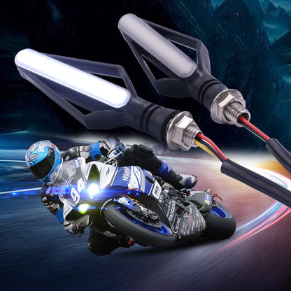 Fire arrow motorcycle turn signal running water brake light viewed from the front