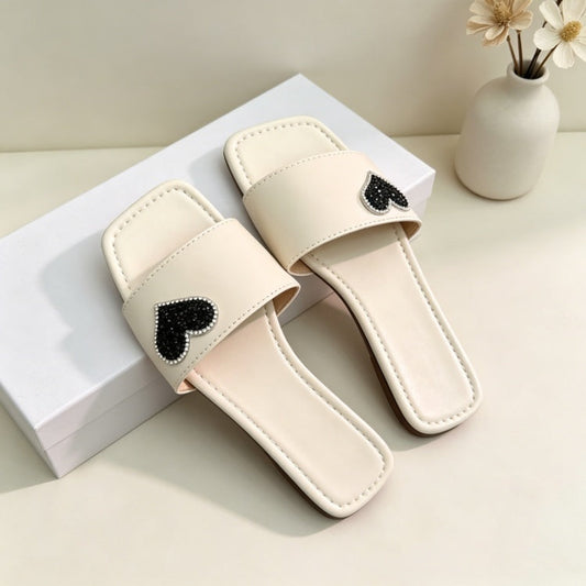 Women's one-strap flat beach sandals with soft sole, casual slipper design in Type 4 style