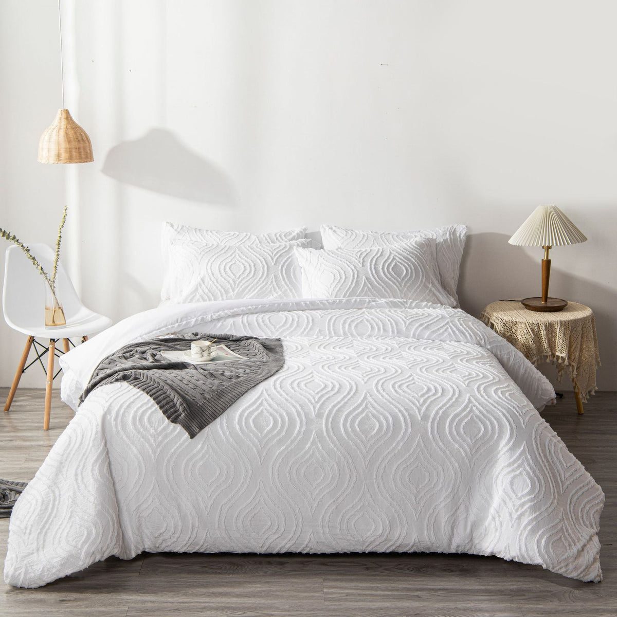 Bohemian craft quilt cover set, three or four-piece bedding ensemble with colorful patterned design
