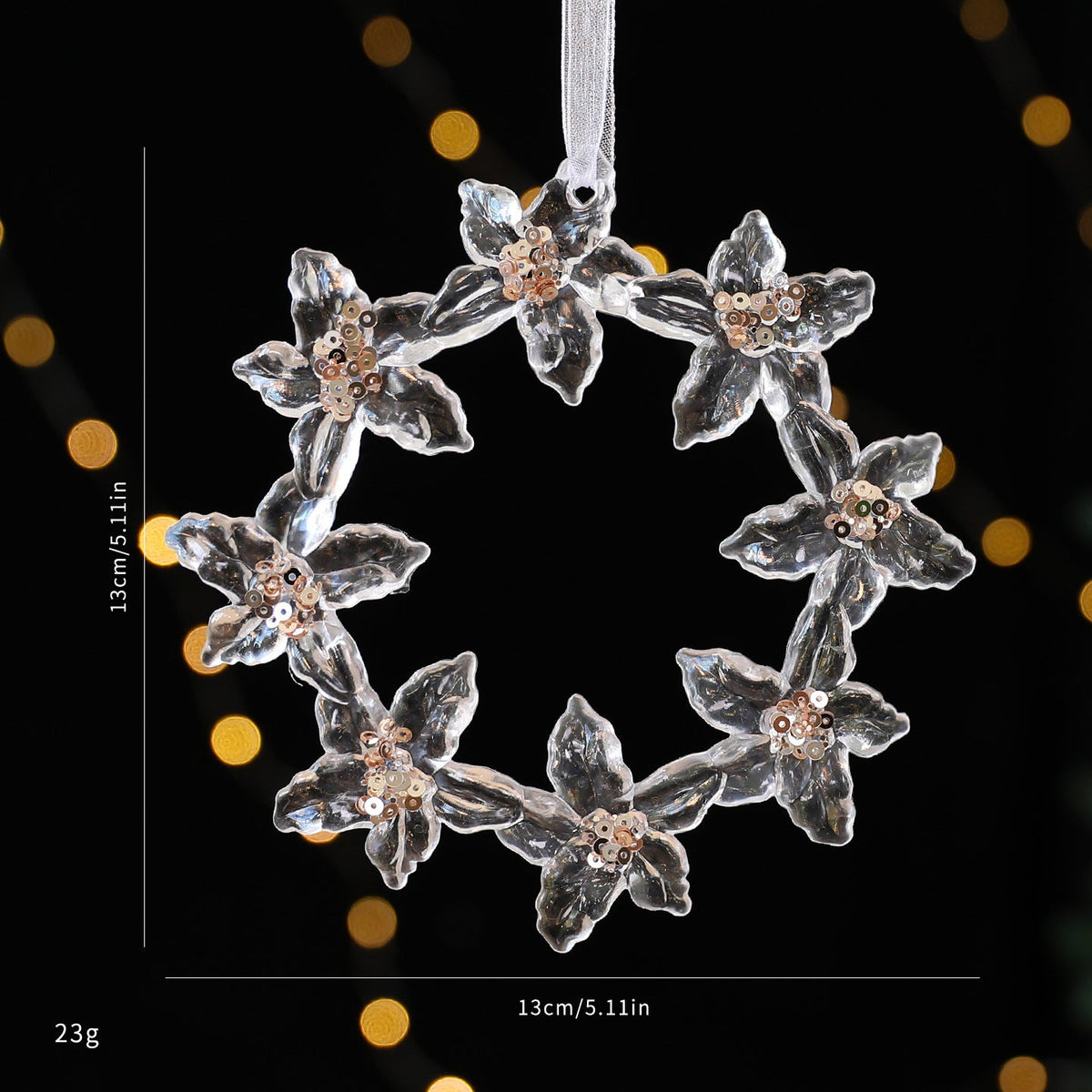Christmas decorations sequined acrylic pendant ornament with sparkling detail for festive tree décor