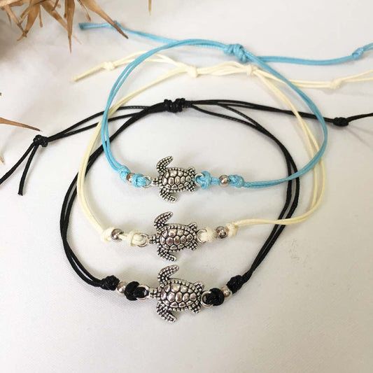 Fashionable Braided Rope Turtle Pendant Anklet For Women