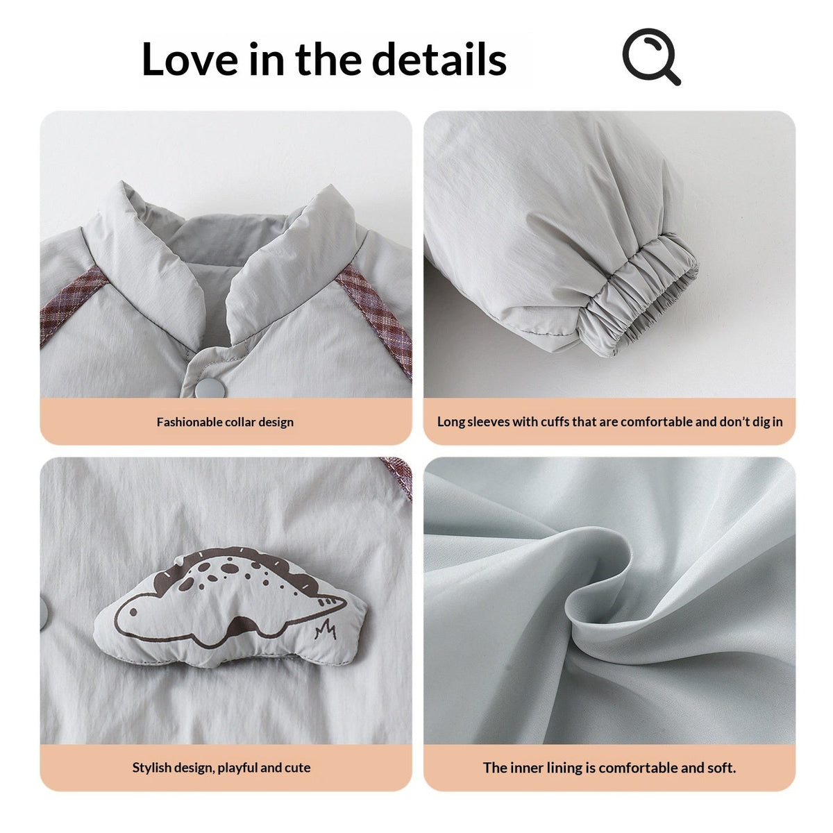 Children’s short warm outerwear top in a cozy, practical design