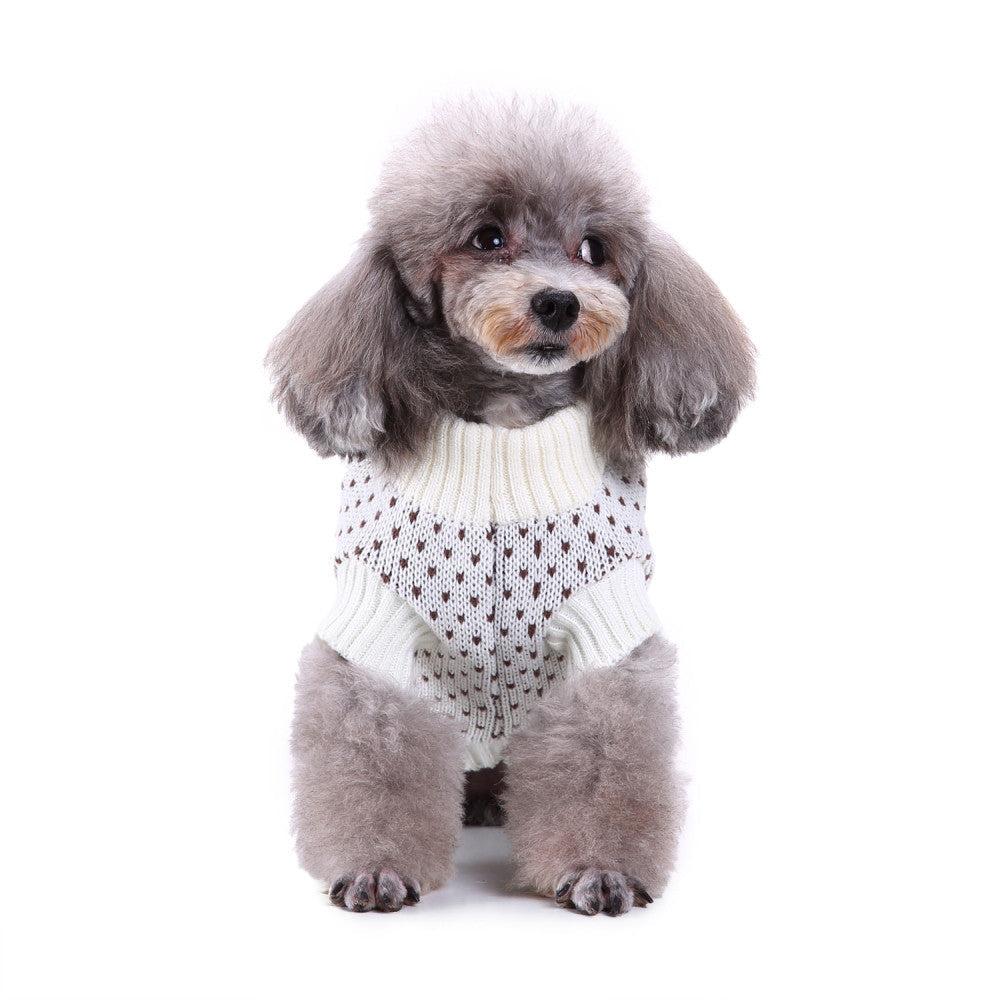 Christmas snowflake dog sweater for pets, featuring a festive snowflake pattern and cozy knit design