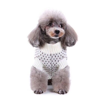 Christmas snowflake dog sweater for pets, featuring a festive snowflake pattern and cozy knit design