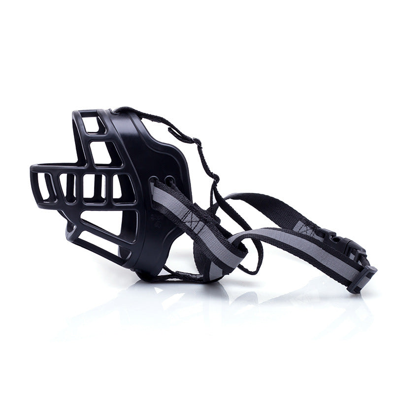 Adjustable dog muzzle for preventing random eating, biting, and barking