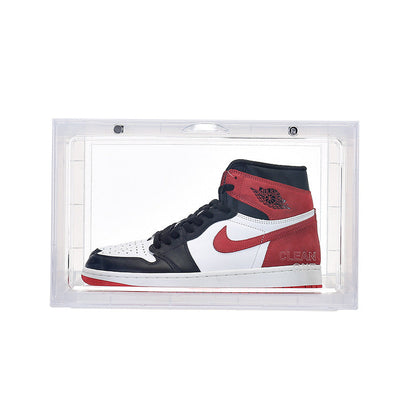 Sneaker storage box shoe cabinet with clear door and stackable design