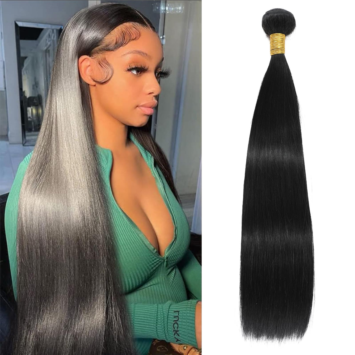 24-Inch Straight Virgin Brazilian Hair Bundle