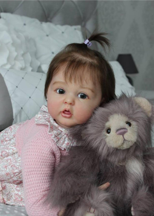 NPK 60cm Cloth Body Reborn Baby Doll by BACKUPMYFILESNOW® with realistic features and soft fabric body for resale.