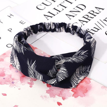 Women's retro style printed headband with colorful pattern my store