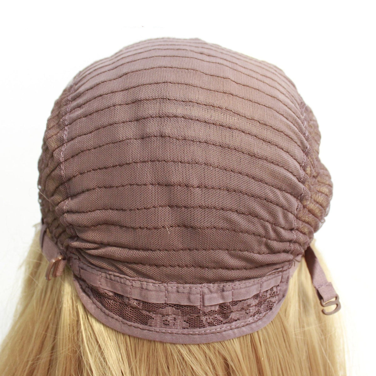 Lace golden wig with soft waves and natural-looking hairline ensues.