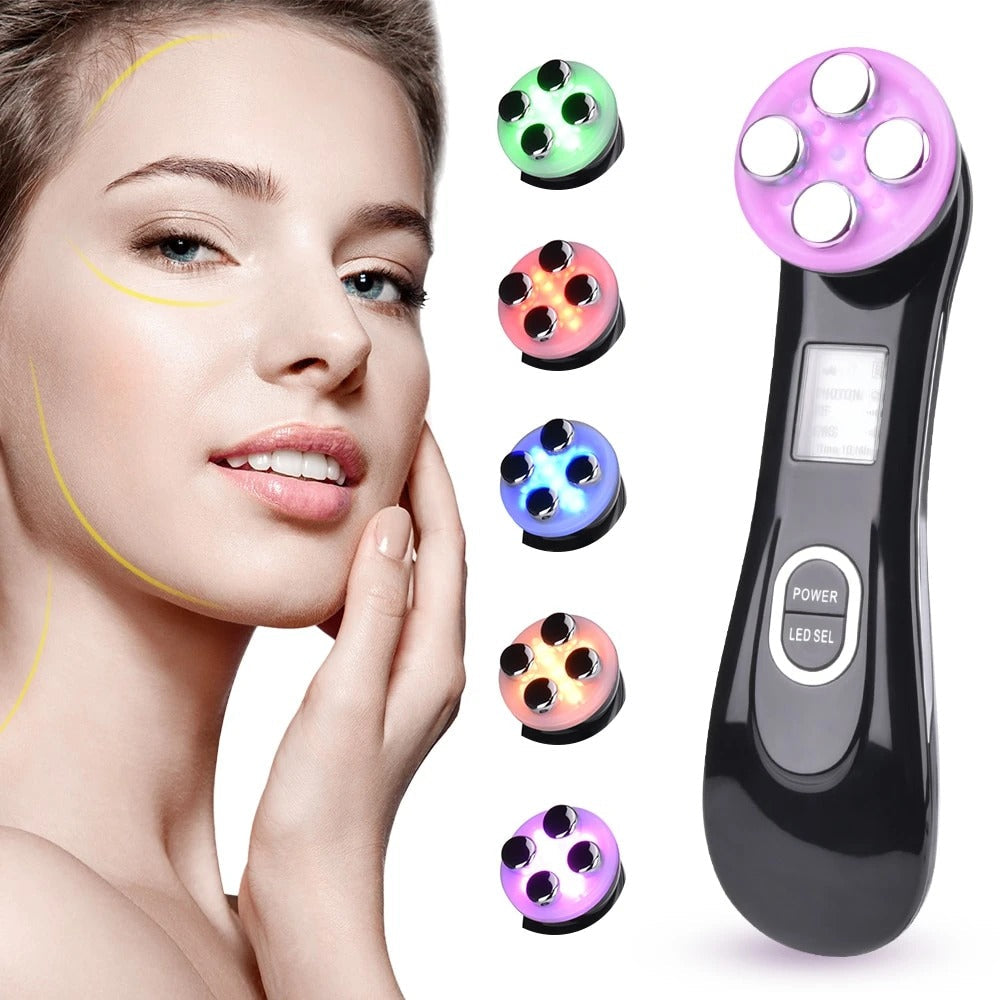 Multifunctional skin rejuvenation care instrument in white with handheld design and treatment head