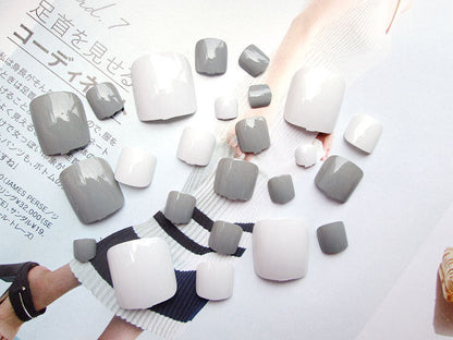 24-piece pro artificial acrylic toe nails patch set in assorted designs