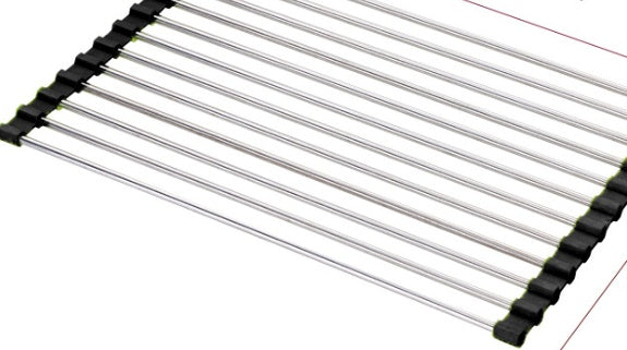 Folding stainless steel kitchen sink drain rack by My Store