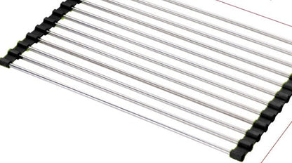Folding stainless steel kitchen sink drain rack by My Store