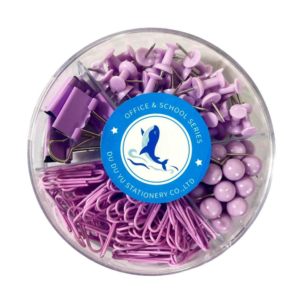 Stylish Macaron Color Office Supplies Set with Clips