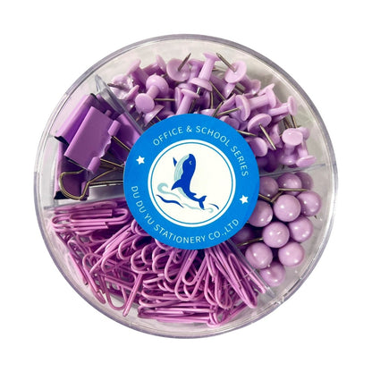 Stylish Macaron Color Office Supplies Set with Clips