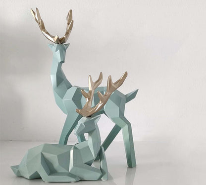 Resin deer sculpture statue with modern deer figurines for home decor table ornament