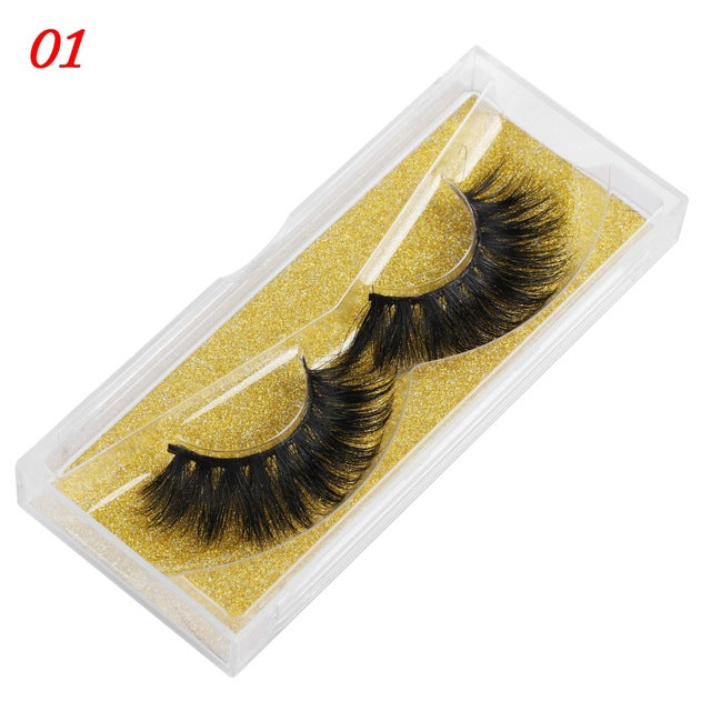 25mm wispy fluffy mink eyelashes, curled false lashes shown on a clean background