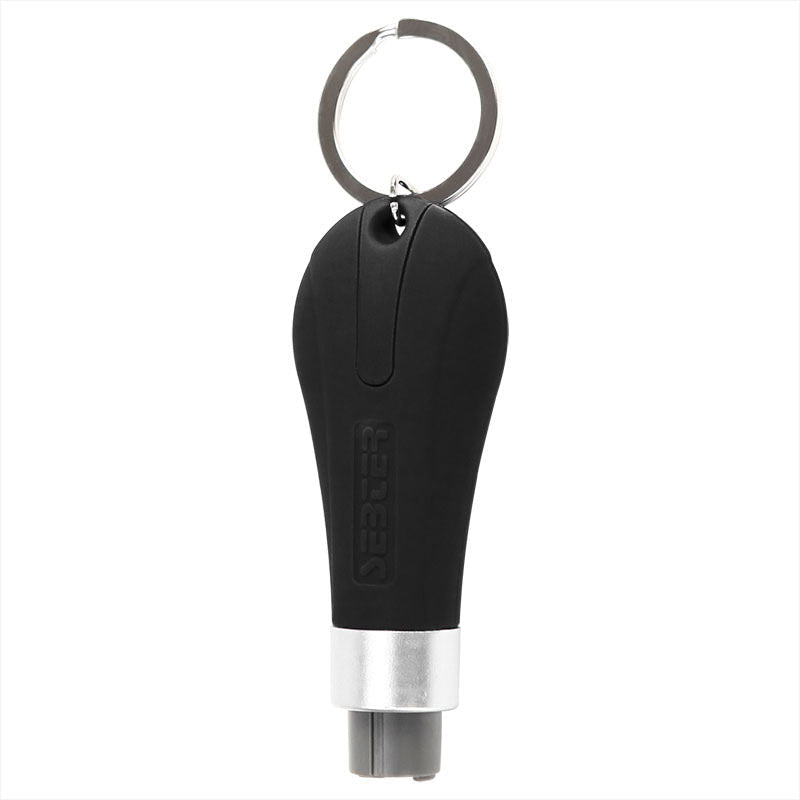 Mini emergency vehicle safety hammer, compact rescue tool with pointed tip and red handle