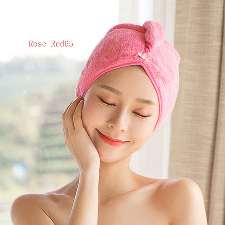 Women's absorbent hair dryer cap towel for drying hair after washing