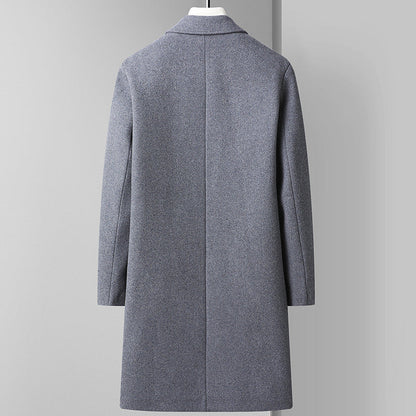 Men's woolen business coat in Korean style, tailored outerwear in a classic design