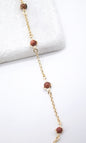 18K gold filled brown aventurine bead necklace featuring 5mm beads, designed by MIA Jewelry for elegant style.
