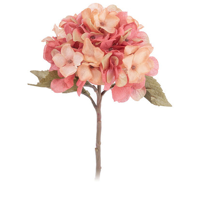 Artificial hydrangea flower branch for home and wedding decor in autumn tones