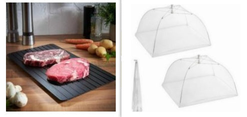 Fast defrosting aluminum thaw tray for kitchen use, quick thaw plate for frozen food