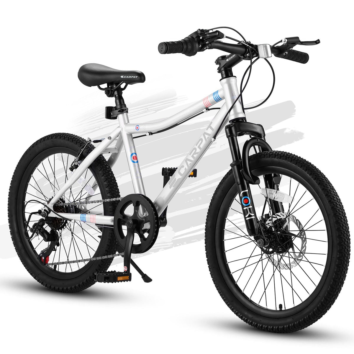20-inch kids mountain bike by GBruno Store with 7-speed gears and front suspension, suitable for young riders on rough terrain.