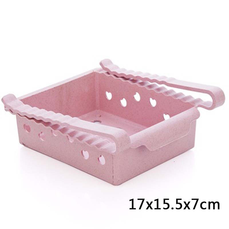 Hanging plastic refrigerator clapboard storage rack for organizing kitchen supplies