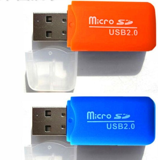 Mini USB TF card reader with compact design for transferring memory card files