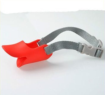 Silicone duckbill cover for dogs, shown in flexible rubber design for comfortable pet wear