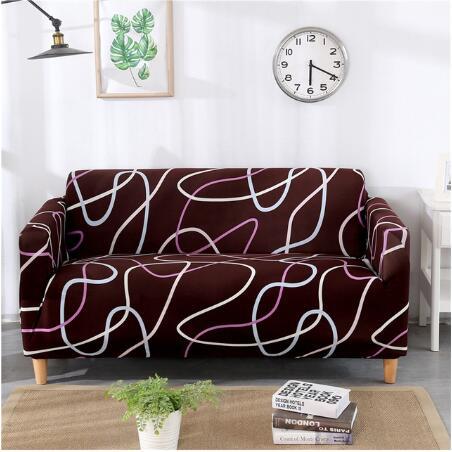Elastic universal sofa cover by My Store stretched over a sofa with a smooth, fitted appearance