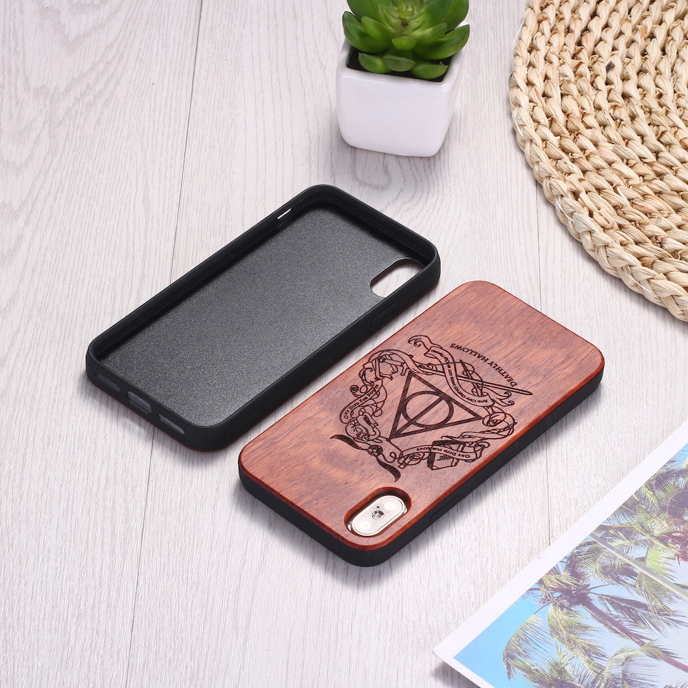 Wooden phone case by My Store with natural wood grain finish and protective edge design