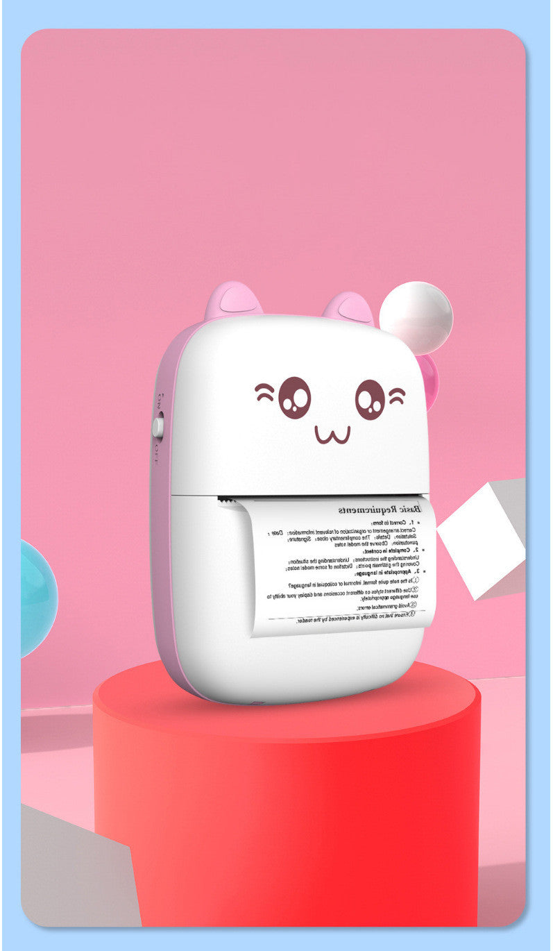 Portable mini Bluetooth WiFi pocket printer for mobile photos, notes, labels, and student error printing