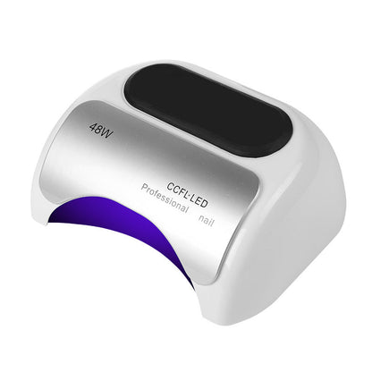UV nail phototherapy machine for curing gel polish, compact white nail lamp with LED lights